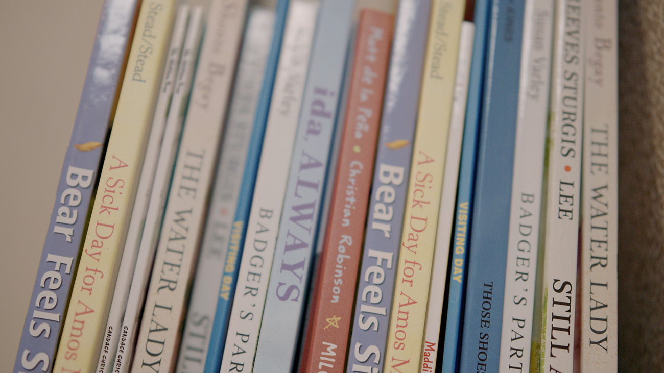 Stack of children's books