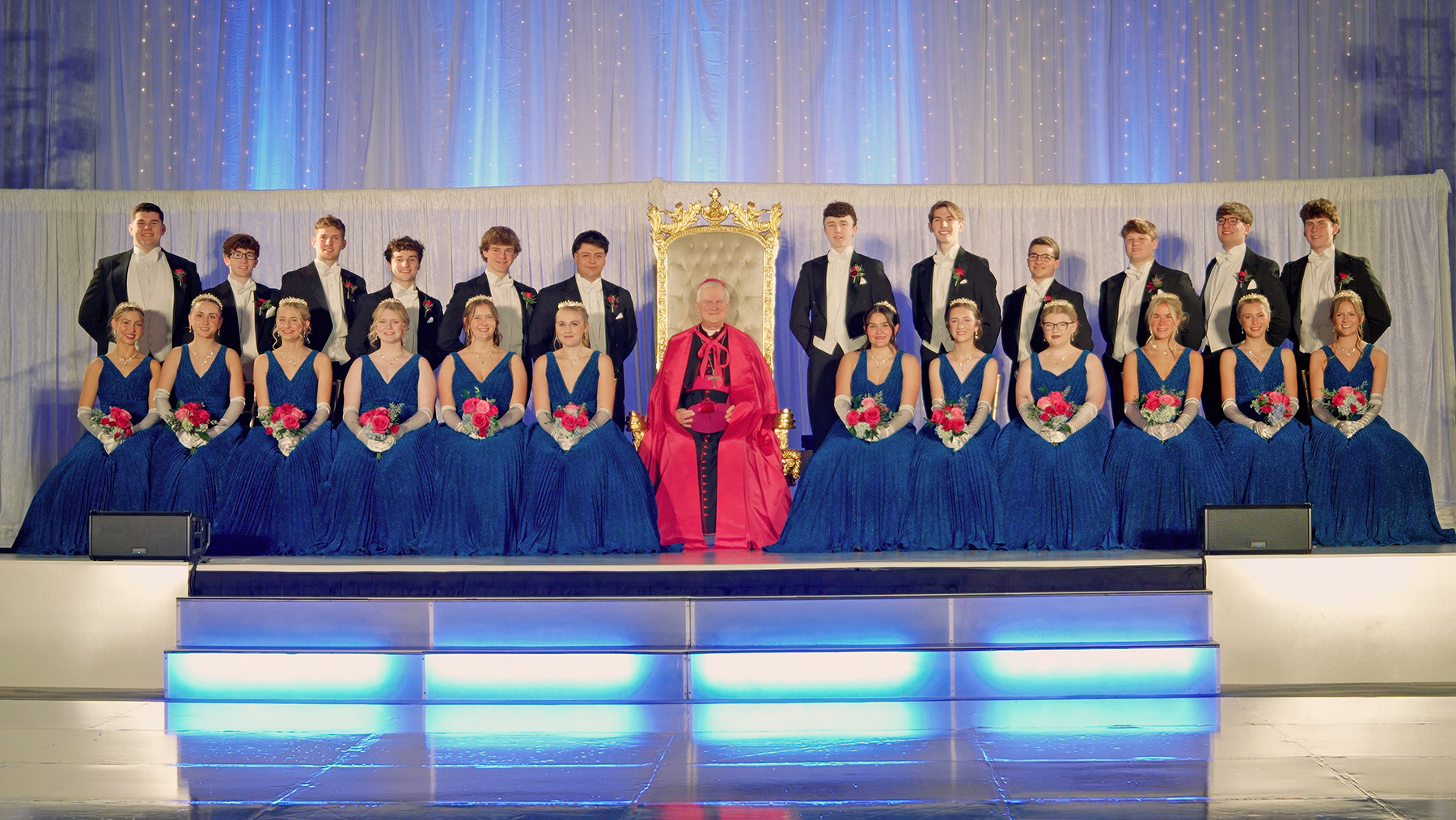 Our Lady of Hope Service Society members in blue gowns